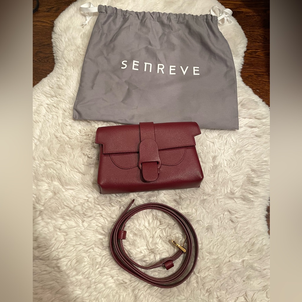 Senreve Aria Belt Bag Pebbled Leather Merlot